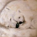 AMOUR ET TENDRESSE SUR LA BANQUISE - PEINTURE ANIMALIERE - divers