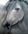 LA JUMENT GRISE - PEINTURE ANIMALIERE - CHEVAUX