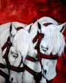 SUR LA PISTE - PEINTURE ANIMALIERE - CHEVAUX