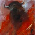 LE DEPART - PEINTURE ANIMALIERE - TAUROMACHIE